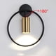 thumbnail image 3 of Aplique de pared moderno giratorio LED de latón para sala de estar Negro + Dorado Blanco cálido, 3 of 7