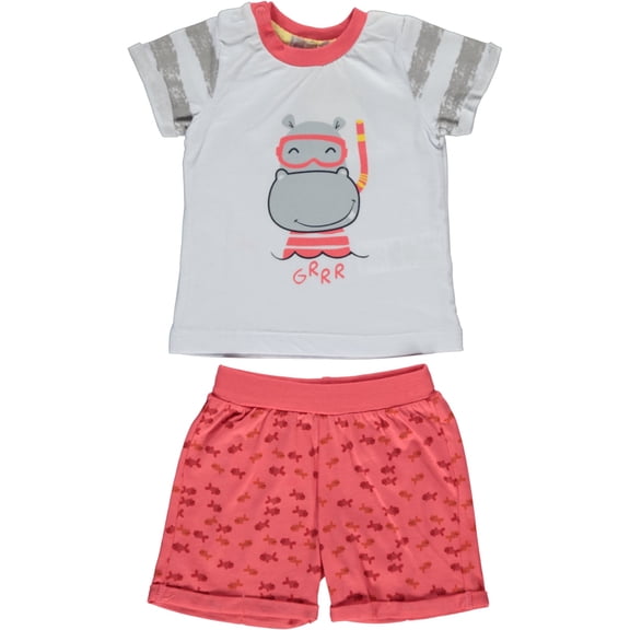 Happy Hippo 2-Piece Tee & Shorts Set