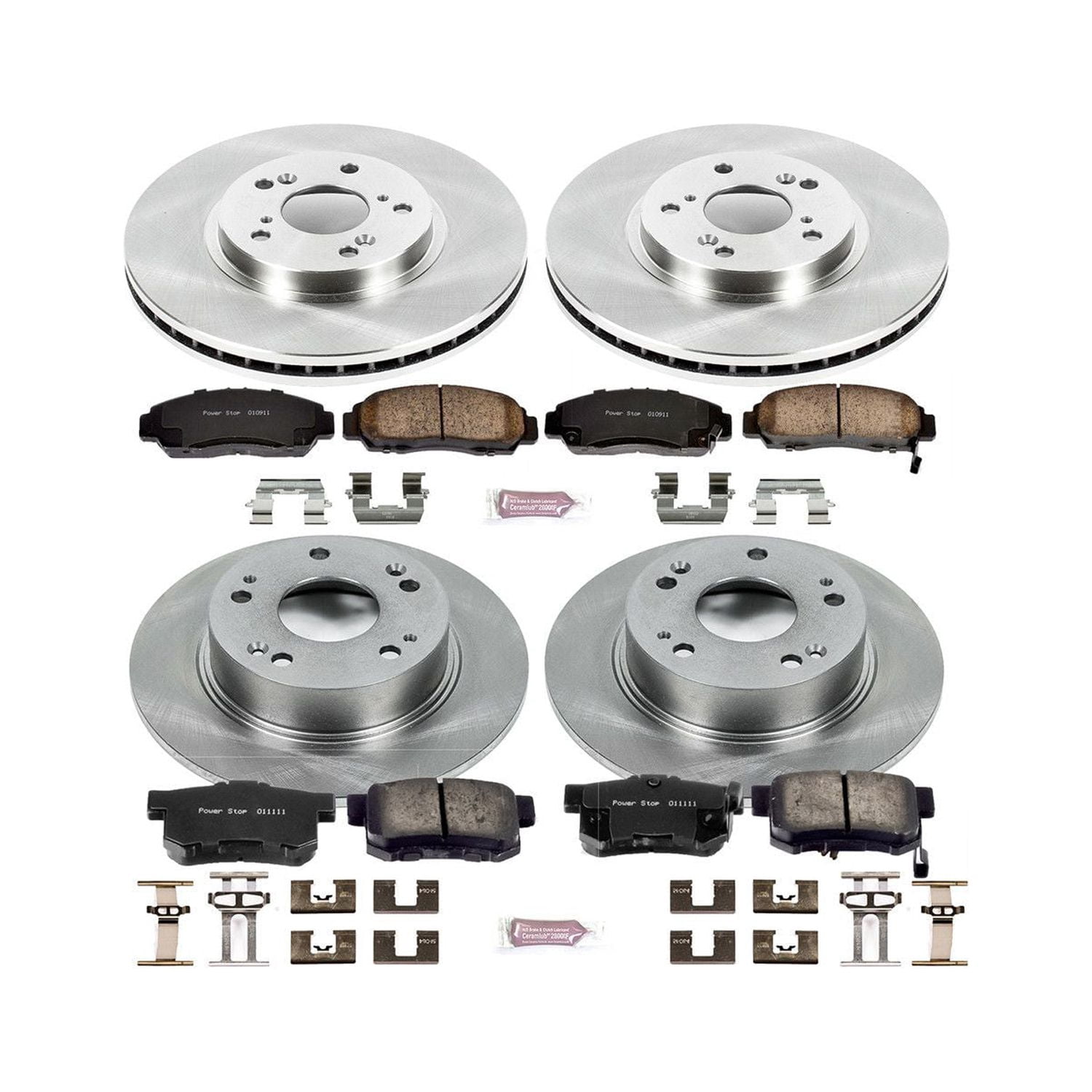 Power Stop Front and Rear Stock Replacement Brake Pad and Rotor Kit KOE2297