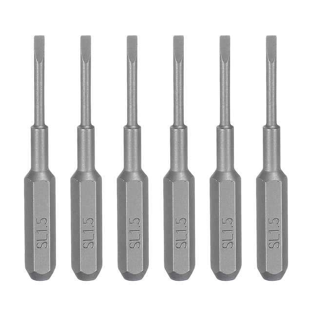 Uxcell 6 piezas de punta de destornillador ranurado SL1.5, vástago hexagonal de 5/32", longitud de 35 mm/1.4", punta plana magnética de acero S2 para reparaciones de precisión