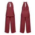 thumbnail image 4 of Favoffer Womens 2 Piece Outfits Sleeveless Solid Color Top Elastic Waist Pocketed Pants Casual Matching Sets for Daily Outdoor Travel Lounge Weekend, 4 of 8