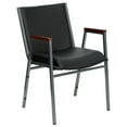thumbnail image 2 of Emma + Oliver Heavy Duty Black Vinyl Stack Chair with Arms, 2 of 12