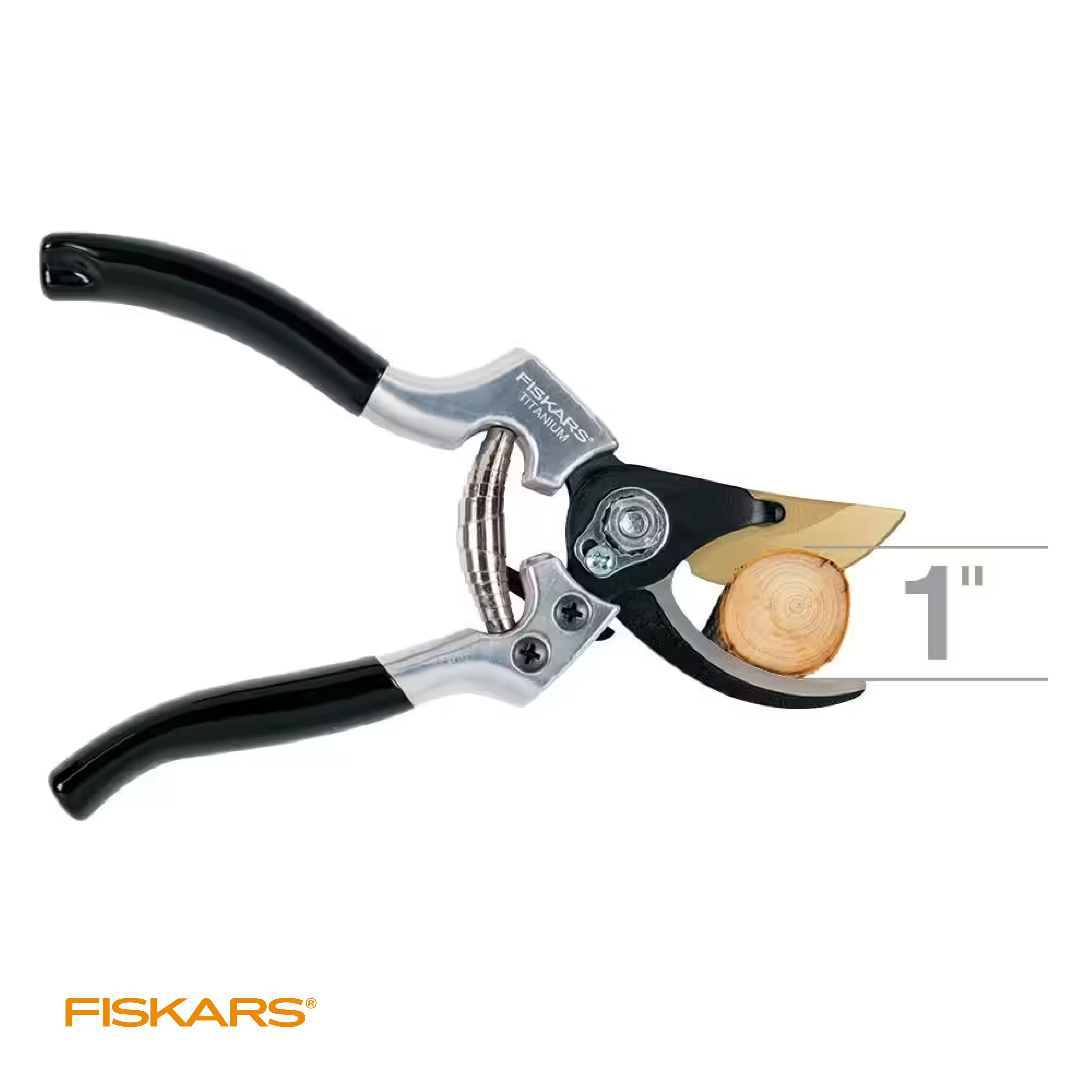 Fiskars 1 in. Titanium Coated Steel Blade Bypass Hand Pruner