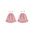 thumbnail image 2 of BemeyourBBs Toddler Baby Girls Baseball Dress Little Baby Girl Summer Dress 6 12 18 24 Months 2 3 4 Years Cute Baseball Embroidery Striped Print Sleeveless Tie up Strap Casual A-Line Dress, 2 of 9