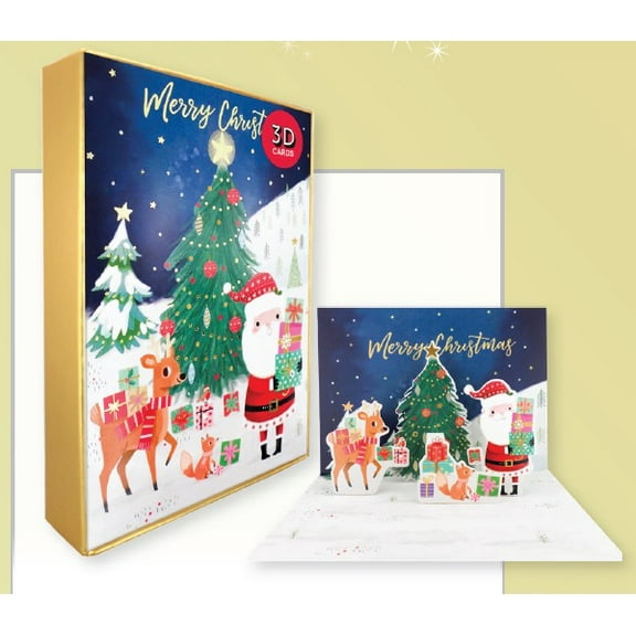 Second Nature Pop Up Christmas Boxed Cards Box contains 5 pop up cards and envelopes - cards are 5"x7"