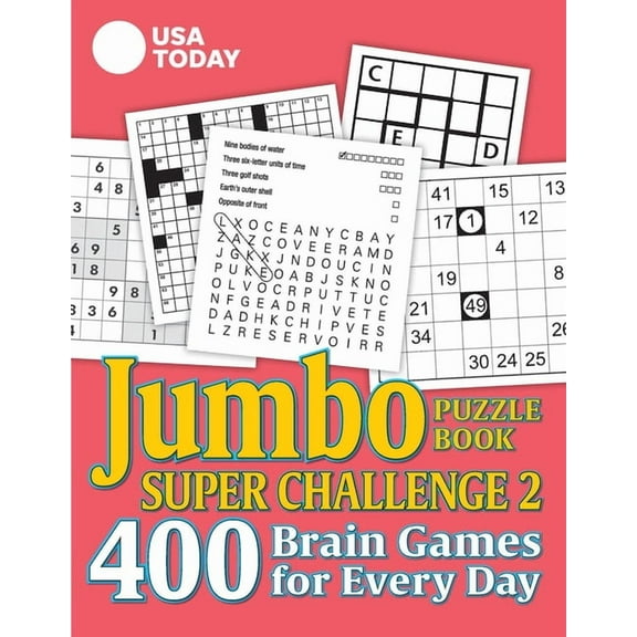 USA Today Puzzles USA Today Jumbo Puzzle Book Super Challenge 2: 400 Brain Games for Every Day, (Paperback)