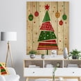 thumbnail image 3 of Design Art - Arbre de Noël Déstructuré Abstrait Rouge et Vert, 3 of 5