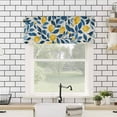 thumbnail image 4 of nqOlkjepod Lemon Farmhouse Short Window Curtain Valances, Watercolor Yellow Blue Fruit Branch Flower Rod Pocket Kitchen Valances for Living Room Bedroom Bathroom Cafe, 1 Panel - 42" x 12", 4 of 8