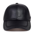 thumbnail image 3 of Fashion Solid Winter Leather Baseball Cap Men Autumn Warm Black Caps Women Bone Masculino Mens Hats And Hats Gorras ,Unique Design, 3 of 7