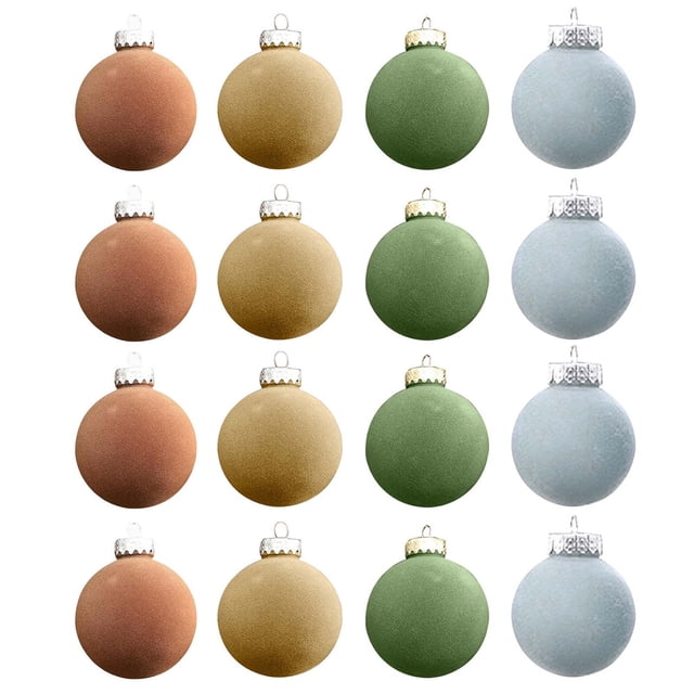 Liquidación de Navidad Adornos navideños Bolas navideñas de terciopelo Adornos para árbol de Navidad Bola de plástico flocada para Navidad Adorno colgante decorativo pequeño irrompible para árbol de