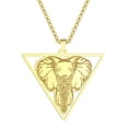 thumbnail image 4 of Elephant Head Stainless Steel Necklace Triangle Animal Friendship Pendant, 4 of 5