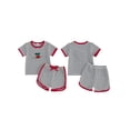 thumbnail image 2 of BemeyourBBs Toddler Baby Girl Boys Summer Clothes Cute Infant Baby Girls Cherry Strawberry Watermelon Outfit Striped Short Sleeve T Shirt Tops and Shorts 2 Pcs Set, 2 of 9