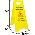 SimpliMagic Wet Floor Signs in English and Spanish, Basic Yellow Safety Signs, 3Pack
