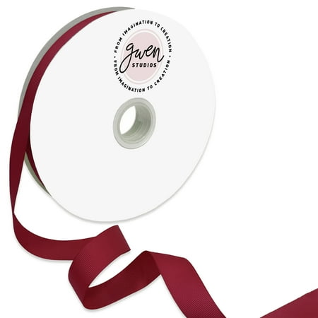 UPC: 0810056347277 | Burgundy Grosgrain Fabric Ribbon for Crafts and Bows  7/8  x 100 Yards by Gwen Studios