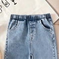thumbnail image 4 of ZHANGDER Girls Cute Embroidered Baggy Jeans Wide Leg High Waist Denim Pants Pockets, Blue 9-10 Years, 4 of 7