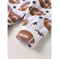 thumbnail image 6 of Newborn Baby Boy Clothes Letter Long Sleeve Romper Football Pattern Pants with Hat Outfits Set 0-3 Months, 6 of 6