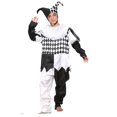 thumbnail image 4 of Disfraces de Carnaval de Halloween divertido disfraz de payaso empalmado en blanco y negro con sombrero para hombre y mujer conjunto innovador, 4 of 4