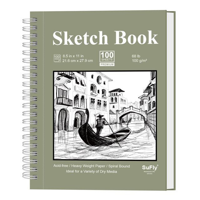 Cuaderno de bocetos SuFly 22 x 28 cm, 100 hojas, libre de ácido, 100 g/m²