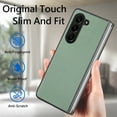thumbnail image 4 of Compatible with Samsung Galaxy Z Fold 6 Case,Cute Woven Pattern Case for Women Men,Bumper,Soft Shockproof Camera Protection Phone Case TPU Anti-Bump Silicone Wireless Charging Case,Green, 4 of 8