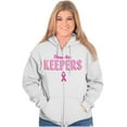 thumbnail image 5 of Breast Cancer These Are Keepers Zip Hoodie Sweatshirt Women Brisco Brands S, 5 of 6