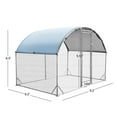 thumbnail image 6 of SEGMART Large Metal Chicken Coop for Yard, Outdoor Walk-in Chicken Coops for 5-10 Chickens, Chicken Pen Hen House Poultry Cage with Waterproof Cover and Tri-Supporting, Single Cage 75"L, Silver, 6 of 8