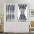 thumbnail image 5 of Nvzi Orange and White Buffalo Check Door Window Curtain with Tieback Rod Pocket Farmhouse Sidelight Curtains for Glass Door Patio Front Door, 1 Panel (Orange White,25x40), 5 of 5