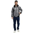 thumbnail image 2 of Neiku Mens Zipper Hoodie Casual Hooded Sweatshirt Fleece Jacket Darkgrey-XL, 2 of 6