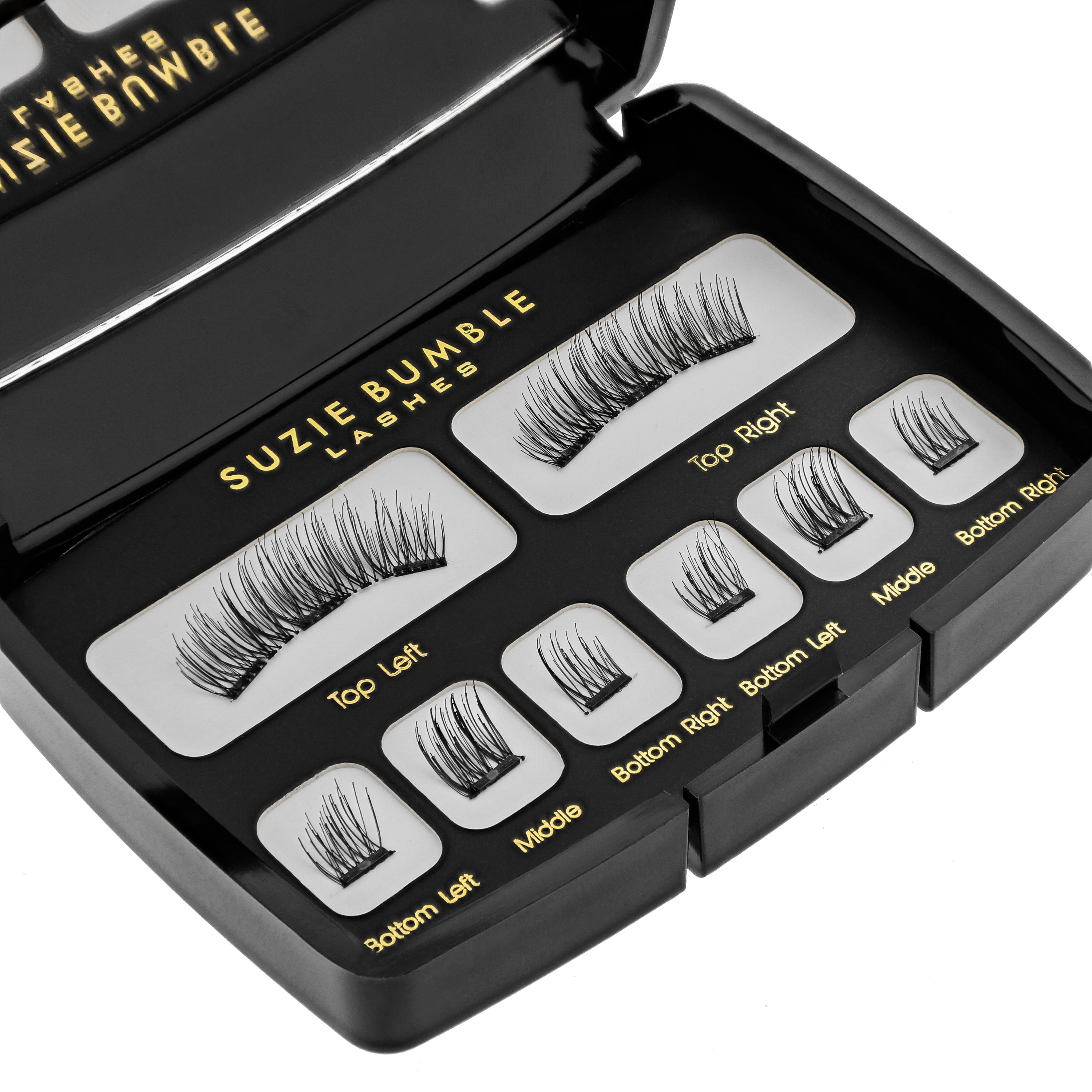 Suzie Bumble Magnetic Lashes for Natural Look; Magnetic Eyelashes Eyelash Extension Kit - Pestañas Postizas Magneticas - Comes with Beautiful Mirror Travel Case