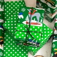 thumbnail image 5 of Dog Christmas Wrapping Paper Roll, Green Wrapping Paper, Reversible Elegant Skiing Puppy and Polka Dot Design Kid Christmas Gift Wrap Paper for Winter Holiday, Dog Lover (17 Inch X 33 Feet), 5 of 13