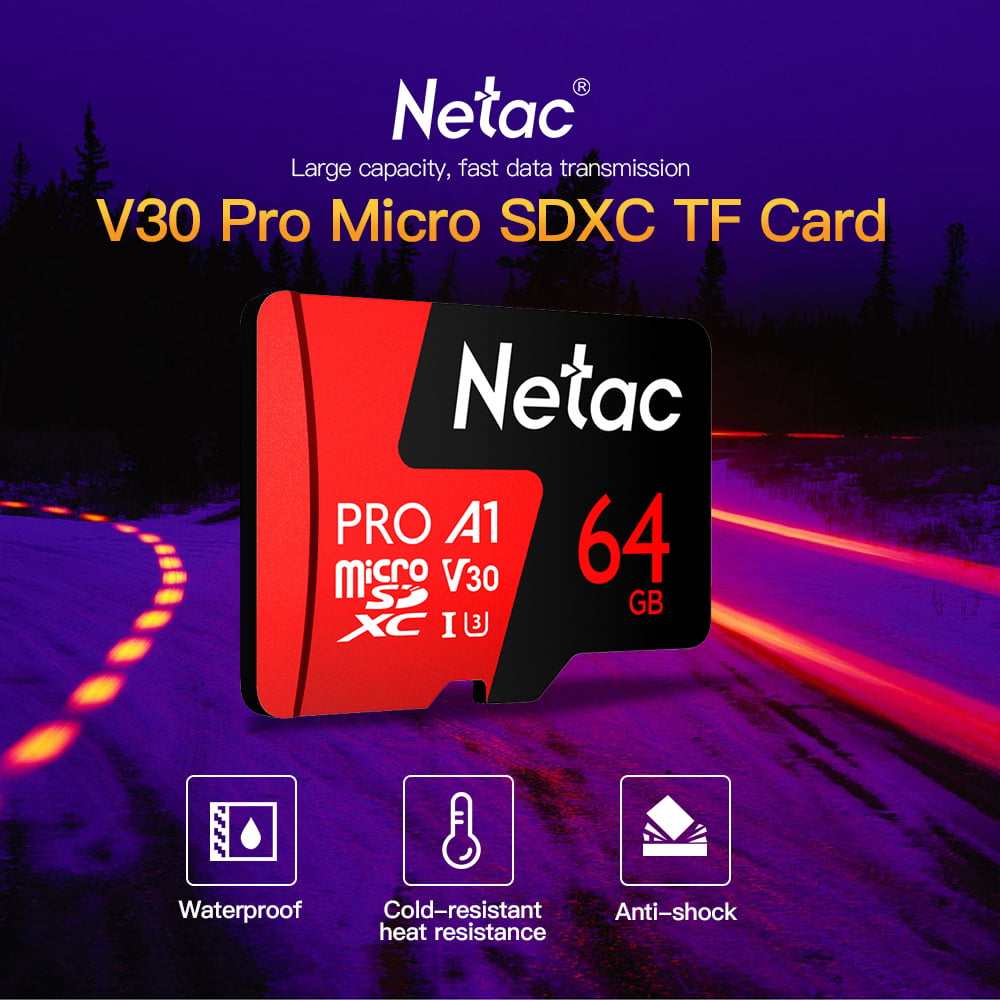 U3 600X MicroSDXC Card 64GB MicroSDHC Memory Card EXFAT TF Card Micro SD Card Netac 64GB Micro SD Card 3 Pack 667X C10 100MB/s V30 UHS-I