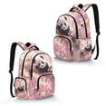 thumbnail image 2 of Xixirimido Panda Pink Cherry Blossom Print Kids Backpack for Girls Elementary Students Bookbag Middle High School Bag Lightweight Backpacks Laptop Bag 17", 2 of 8