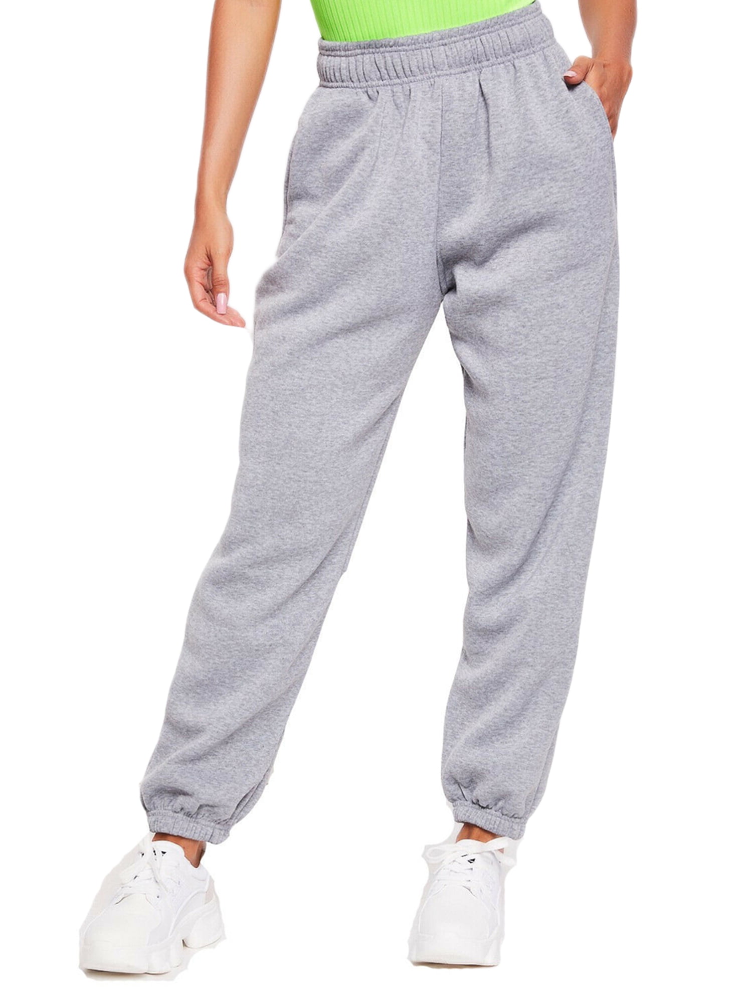 grey high waisted tracksuit bottoms
