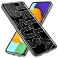 thumbnail image 2 of MUNDAZE Samsung Galaxy A22 5G Shockproof Clear Hybrid Protective Phone Case Black Clear Funny Text Quote Hella Sus Cover, 2 of 5