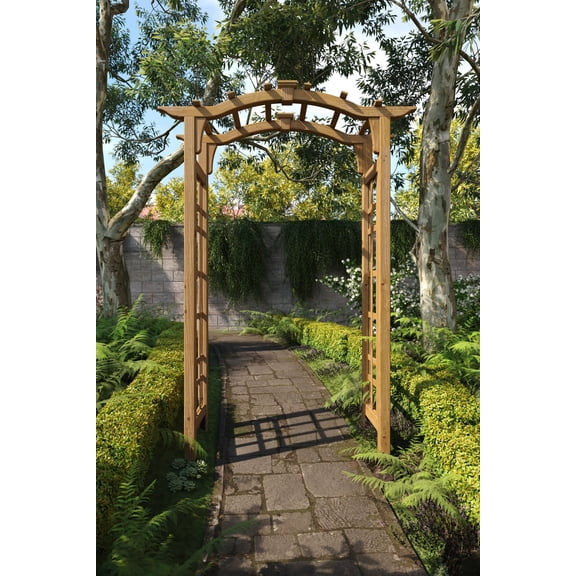 Vita 47"L x 18"W x 86"H Westwood Cedar Arbor, Golden Brown, VA68890