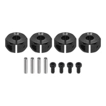 Aluminum 12mm Wheel Hex Hubs Drive Adapters Black 6mm Thickness  for RC Car Upgrade Replacement Parts 4Pcs