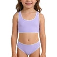 thumbnail image 3 of Girls Swimsuit Teen Crisscross Tie Back Bikini Sets Two Piece Bathing Suit Kids Swimwear Size 8-14 Years(Purple,10Y), 3 of 7