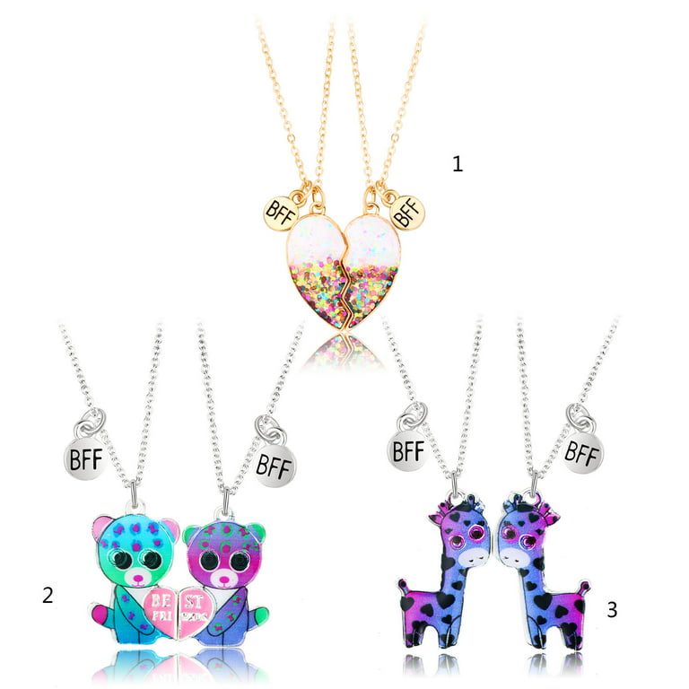 Magnetic Friendship Jewellery, 2pcs Magnet Hearts, Necklace Set