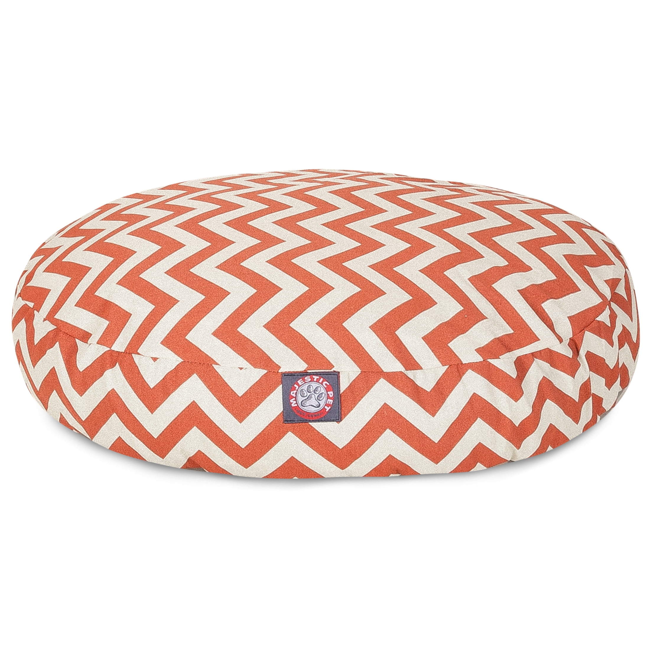 Majestic Pet | Chevron Round Pet Bed For Dogs, Removable Cover, Burnt Orange, Large