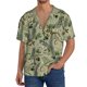 thumbnail image 1 of Balery Tropical Plants Green Camisa Casual de Manga Corta con Botones para Hombre, Texturizada, Estilo Cubano, para Playa, Verano-XX-Large, 1 of 5