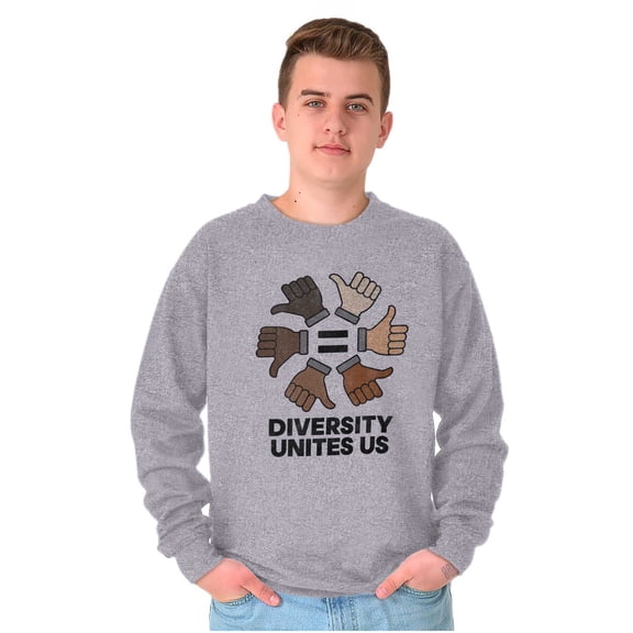 Diversity Unites Us Social Justice Sweatshirt for Men or Women Brisco Brands S