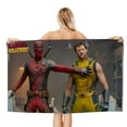 thumbnail image 1 of Deadpool y Wolverine Toalla de playa de secado rápido con diseño temático, regalo para mujeres y niñas, ideal para cumpleaños, fans, amantes de la música, uso en la playa o al aire libre, 78 × 150 cm, 1 of 6