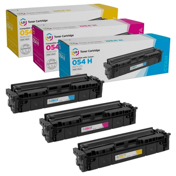 LD Compatible Replacements for Canon 054 Toner Cartridges: Cyan, Magenta, Yellow 3-Pack for imageCLASS MF642Cdw