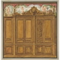 thumbnail image 2 of Jules-Edmond-Charles Lachaise 15x15 Gold Ornate Wood Frame and Double Matted Museum Art Print Titled - Design for the Decoration of a Room with a Large Wood-Paneled Cupboard Surmounted by th, 2 of 4