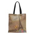 thumbnail image 1 of JSDART Canvas Tote Bag Paris Vintage on Nostalgic Retro Old Post Letters Durable Reusable Shopping Shoulder Grocery Bag, 1 of 1