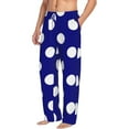thumbnail image 6 of Gukieu Navy And White Polka Dot Print Men's Home Trousers, Elastic Drawstring Home Pajamas Clothing Suitable for Adult Men-Small, 6 of 6
