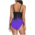 thumbnail image 4 of UTSJKR Swimsuit for Women 2025 Gradient Square Neck One Piece Bathing Suits Sexy Modest Slimming Athletic Beach Swimwear Purple 6, 4 of 6