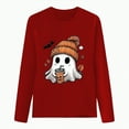 thumbnail image 4 of Godom Women's Halloween Tunic Tops Casual Long Sleeve Shirts Round Neck Pullover Ghost Pattern T Shirt, 4 of 4