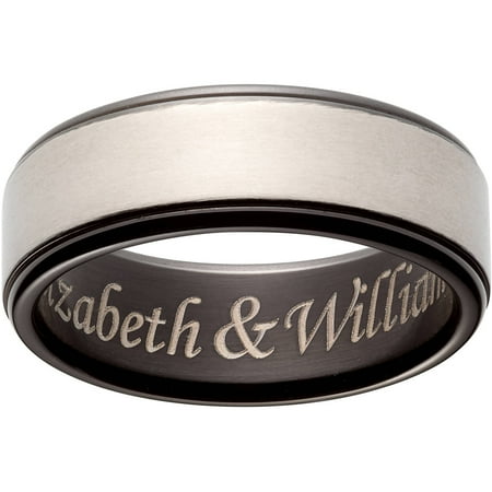 Personalized Titanium 2-Tone Message Band