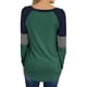 thumbnail image 4 of Pntutb Moda Mujer Cuello Redondo Manga Larga Estampado Patchwork Casual Camiseta Blusa Pntutb Pntutb-2092, 4 of 6