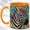 Orange, variant on Colorful Mane Zebra Coffee Mug, Floral Animal Mug, Ceramic 11 oz